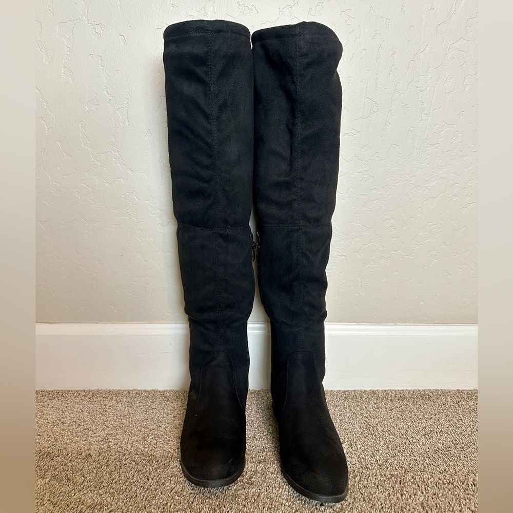 Faux Suede Over-the-Knee Boots